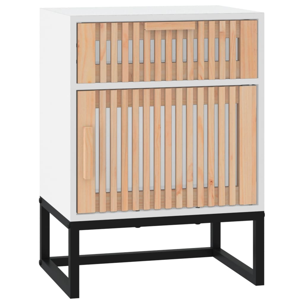 vidaXL Szafka nocna, biała, 40x30x55,5 cm, materiał drewnopochodny
