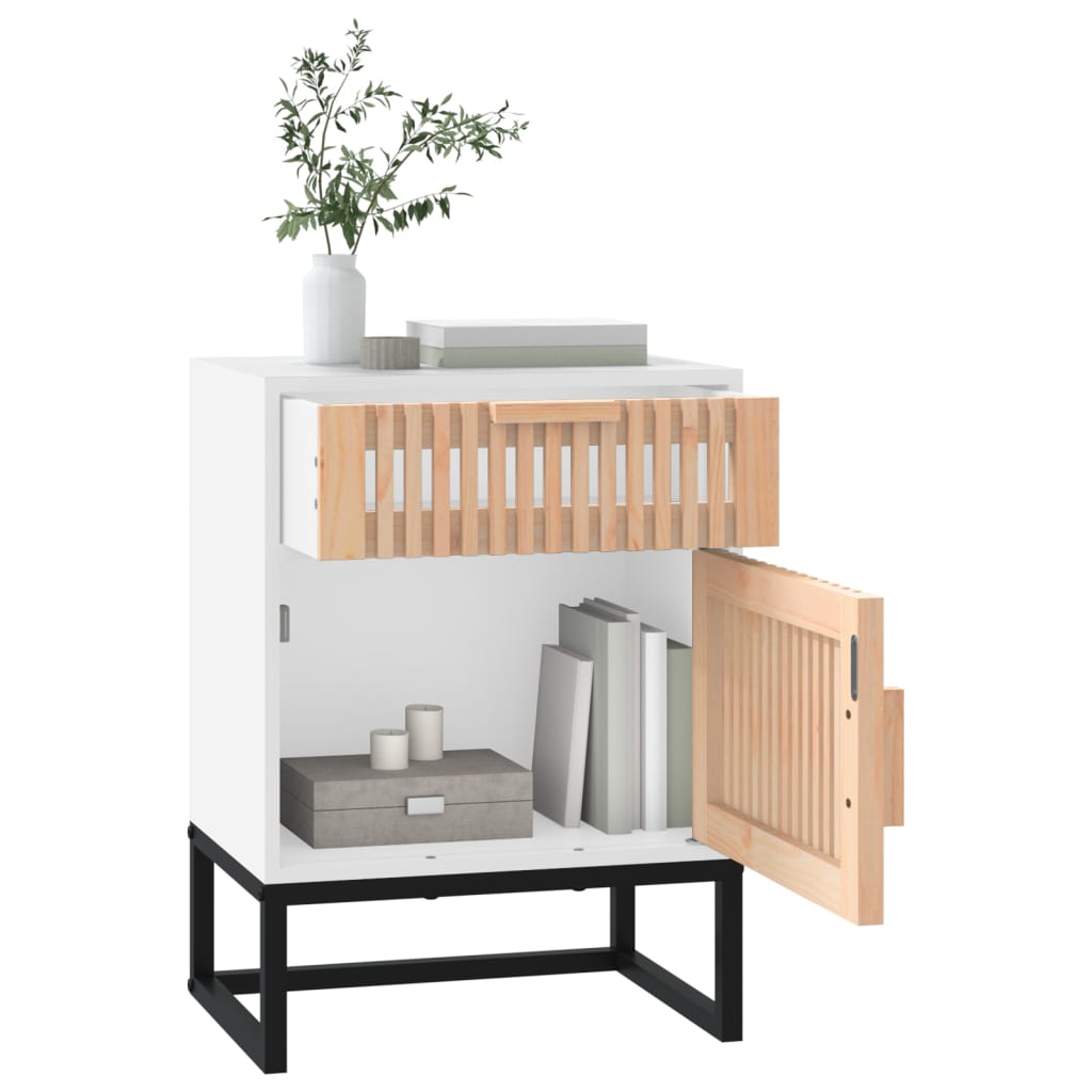 vidaXL Szafka nocna, biała, 40x30x55,5 cm, materiał drewnopochodny