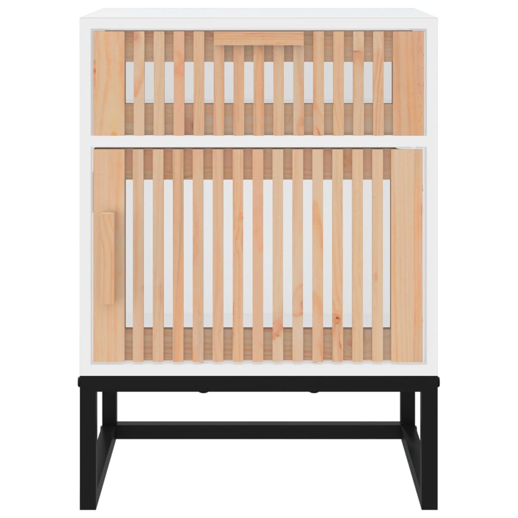 vidaXL Szafka nocna, biała, 40x30x55,5 cm, materiał drewnopochodny