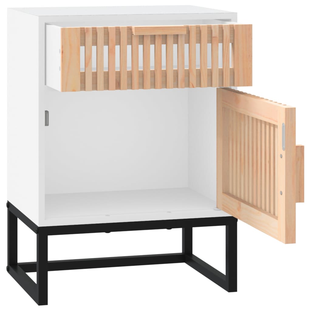 vidaXL Szafka nocna, biała, 40x30x55,5 cm, materiał drewnopochodny