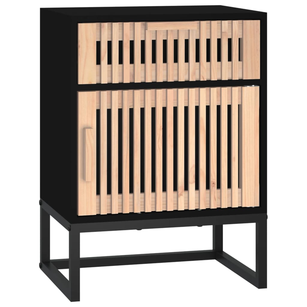 vidaXL Szafka nocna, czarna, 40x30x55,5 cm, materiał drewnopochodny