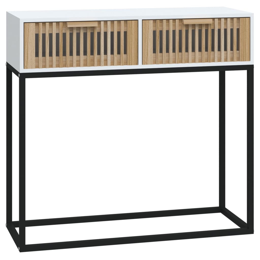 vidaXL Stolik konsolowy, biały, 80x30x75 cm