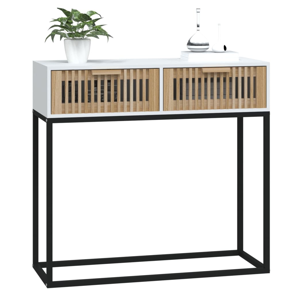 vidaXL Stolik konsolowy, biały, 80x30x75 cm