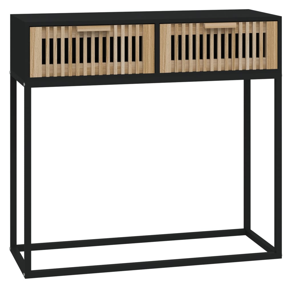 vidaXL Stolik konsolowy, czarny, 80x30x75 cm