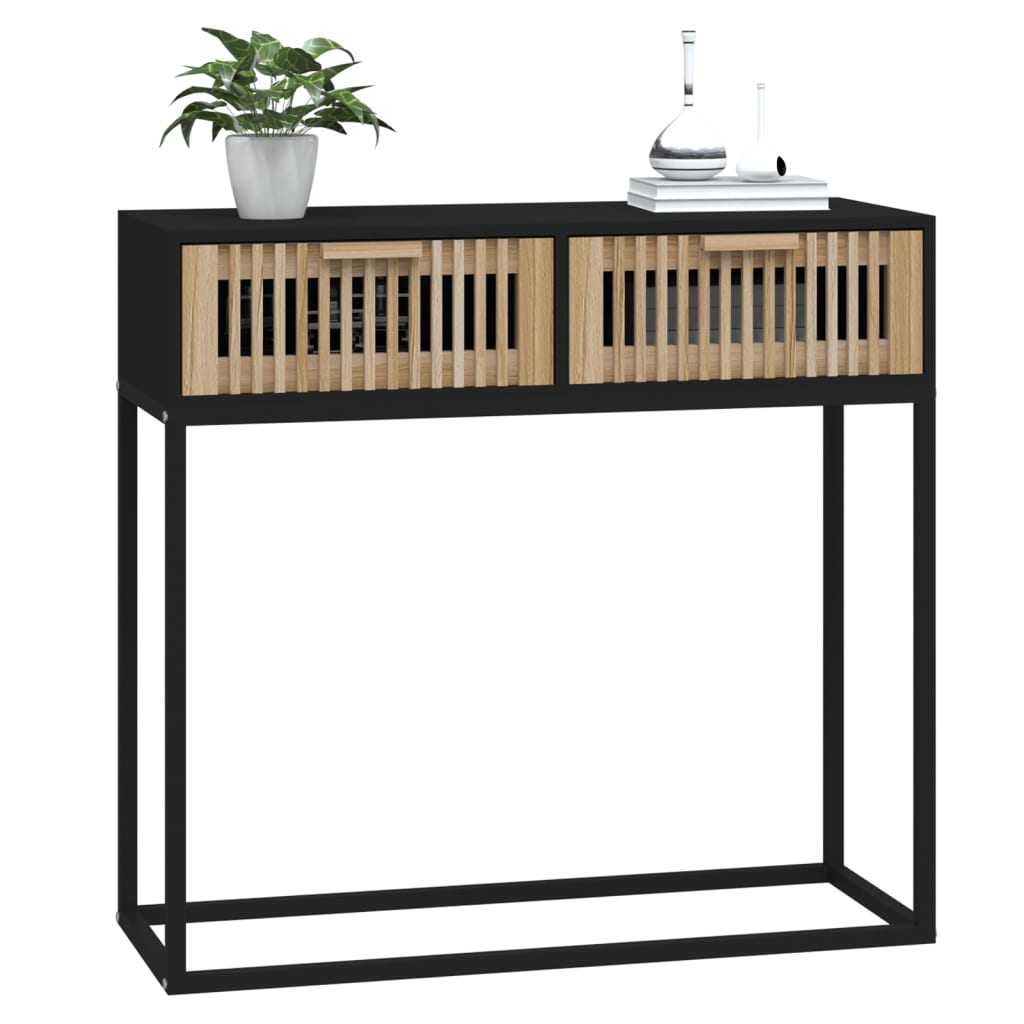vidaXL Stolik konsolowy, czarny, 80x30x75 cm