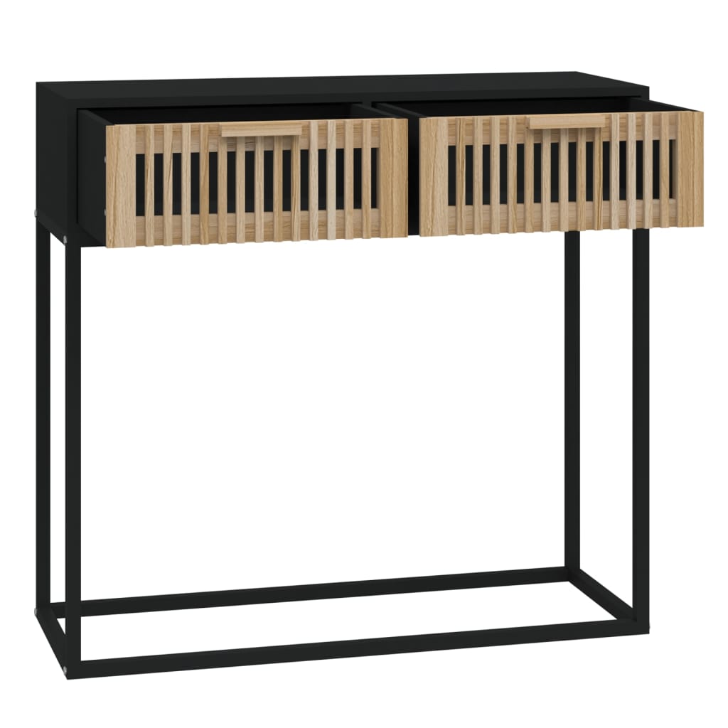 vidaXL Stolik konsolowy, czarny, 80x30x75 cm