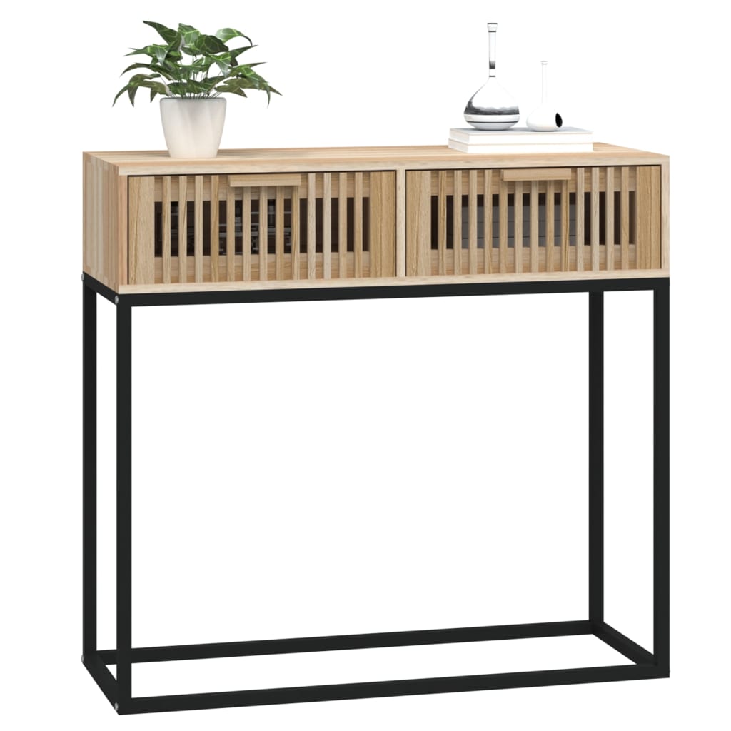 vidaXL Stolik konsolowy, 80x30x75 cm, materiał drewnopochodny i żelazo