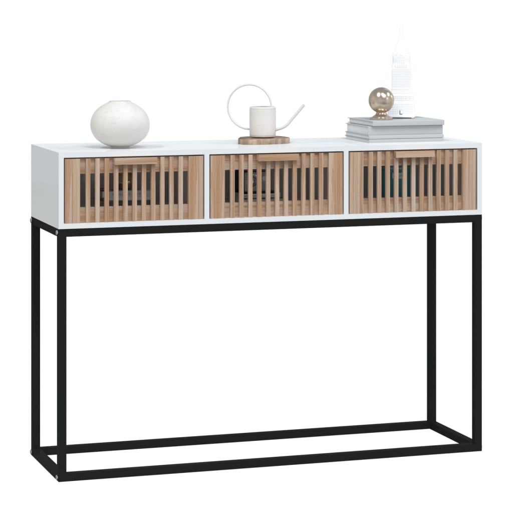 vidaXL Stolik konsolowy, biały, 105x30x75 cm