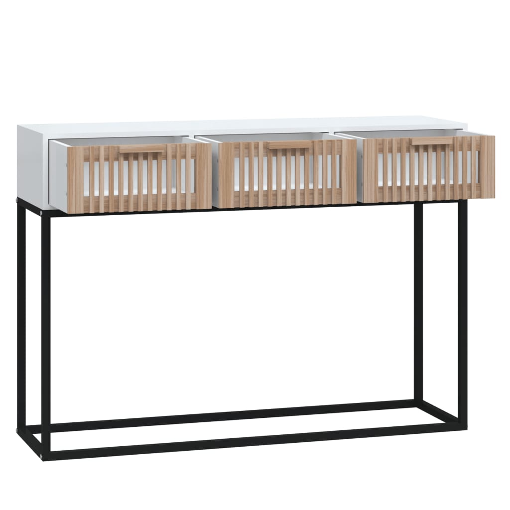 vidaXL Stolik konsolowy, biały, 105x30x75 cm