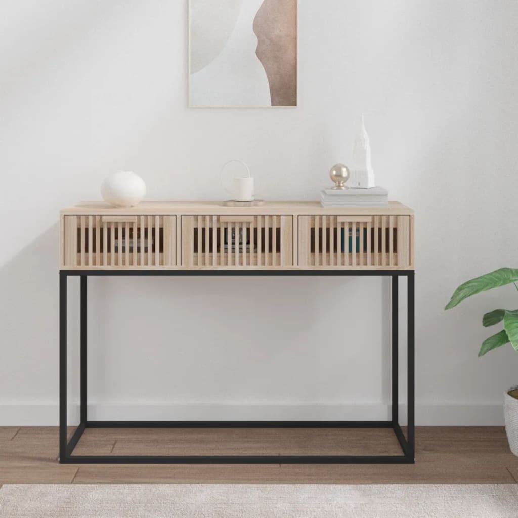 vidaXL Stolik konsolowy, 105x30x75cm, materiał drewnopochodny i żelazo