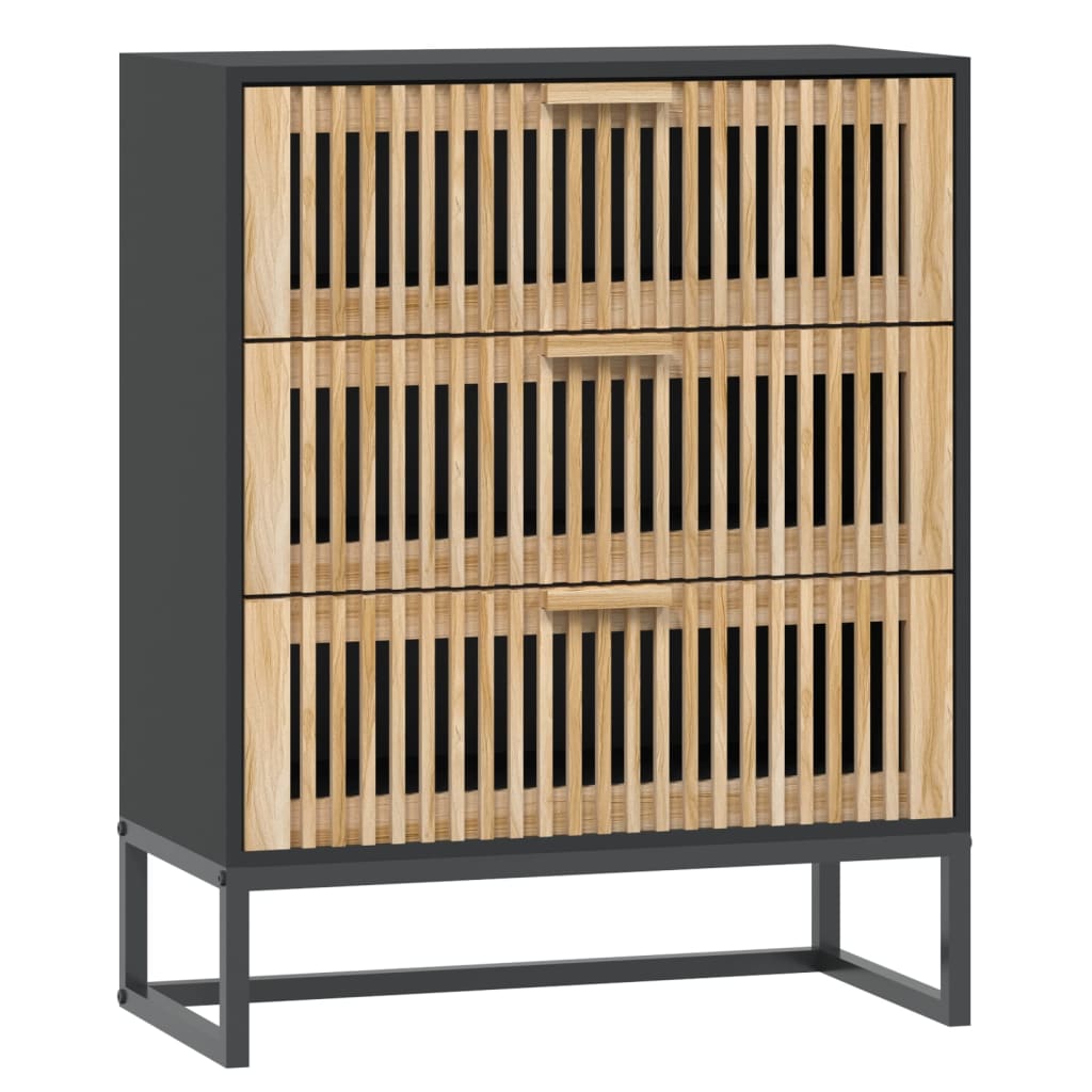 vidaXL Szafka, czarna, 60x30x75 cm, materiał drewnopochodny