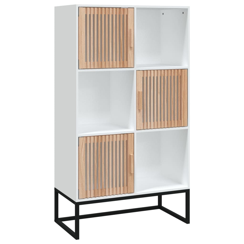 vidaXL Wysoka szafka, biała, 70x35x125 cm, materiał drewnopochodny