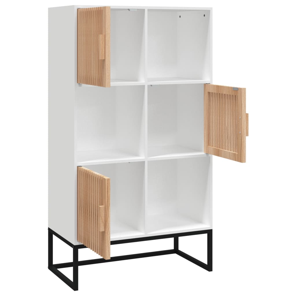 vidaXL Wysoka szafka, biała, 70x35x125 cm, materiał drewnopochodny