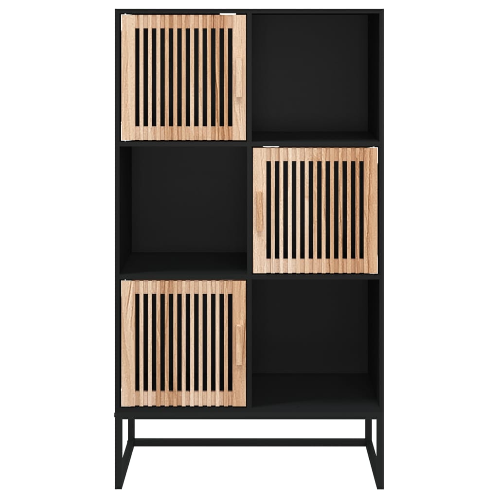 vidaXL Wysoka szafka, czarna, 70x35x125 cm, materiał drewnopochodny