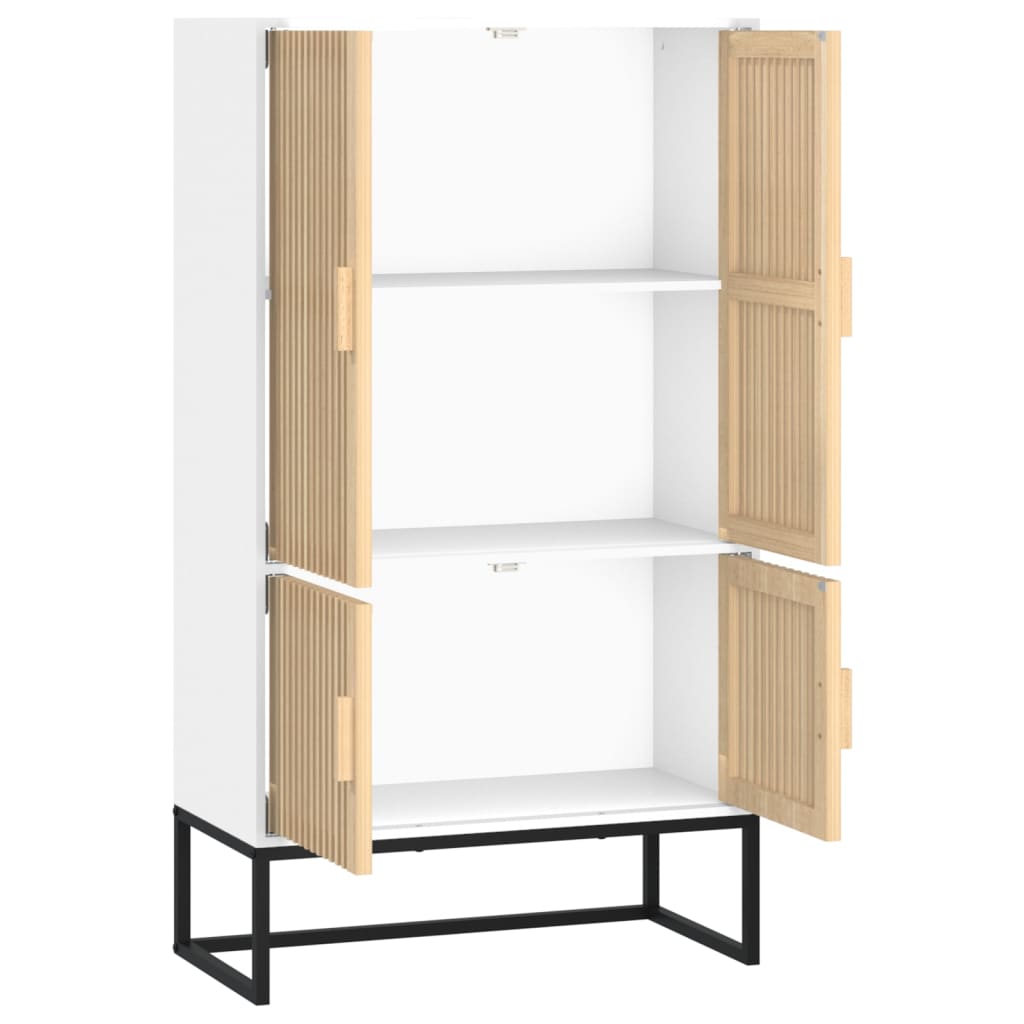 vidaXL Wysoka szafka, biała, 70x35x125 cm, materiał drewnopochodny