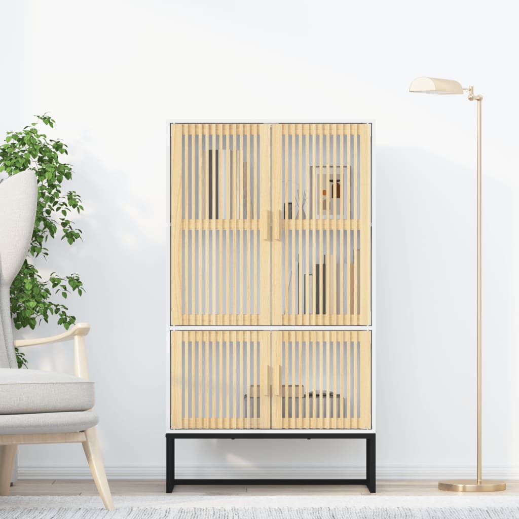 vidaXL Wysoka szafka, biała, 70x35x125 cm, materiał drewnopochodny