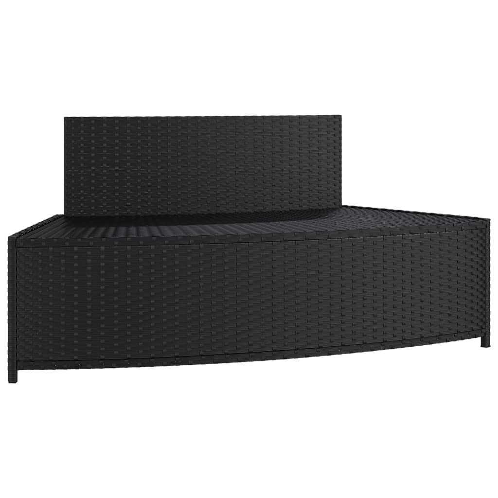 vidaXL Ławki z poduszkami do spa, 2 szt., czarne, polirattan