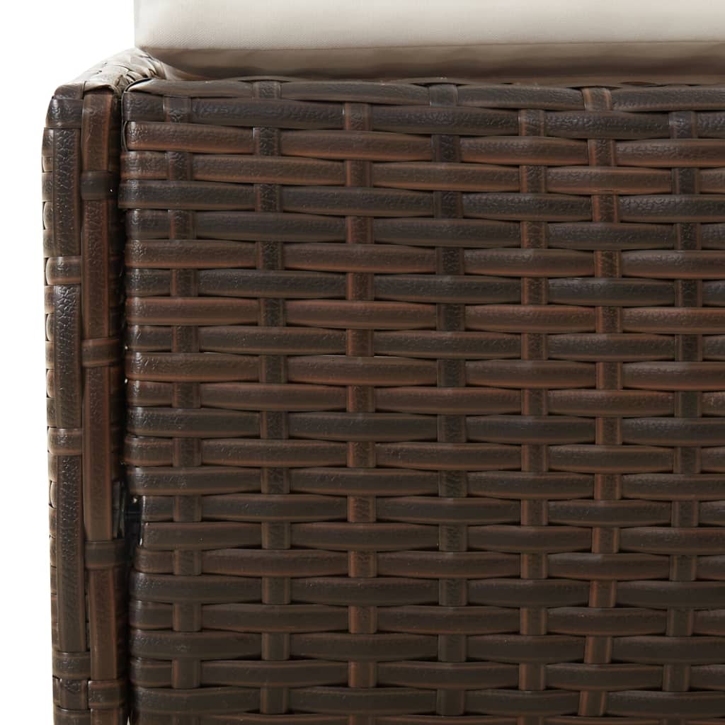 vidaXL Leżak ze składanym dachem, brązowy, 200x114x128 cm, polirattan