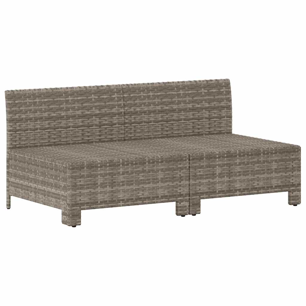 vidaXL 2-osobowa sofa ogrodowa z poduszkami, szara, polirattan