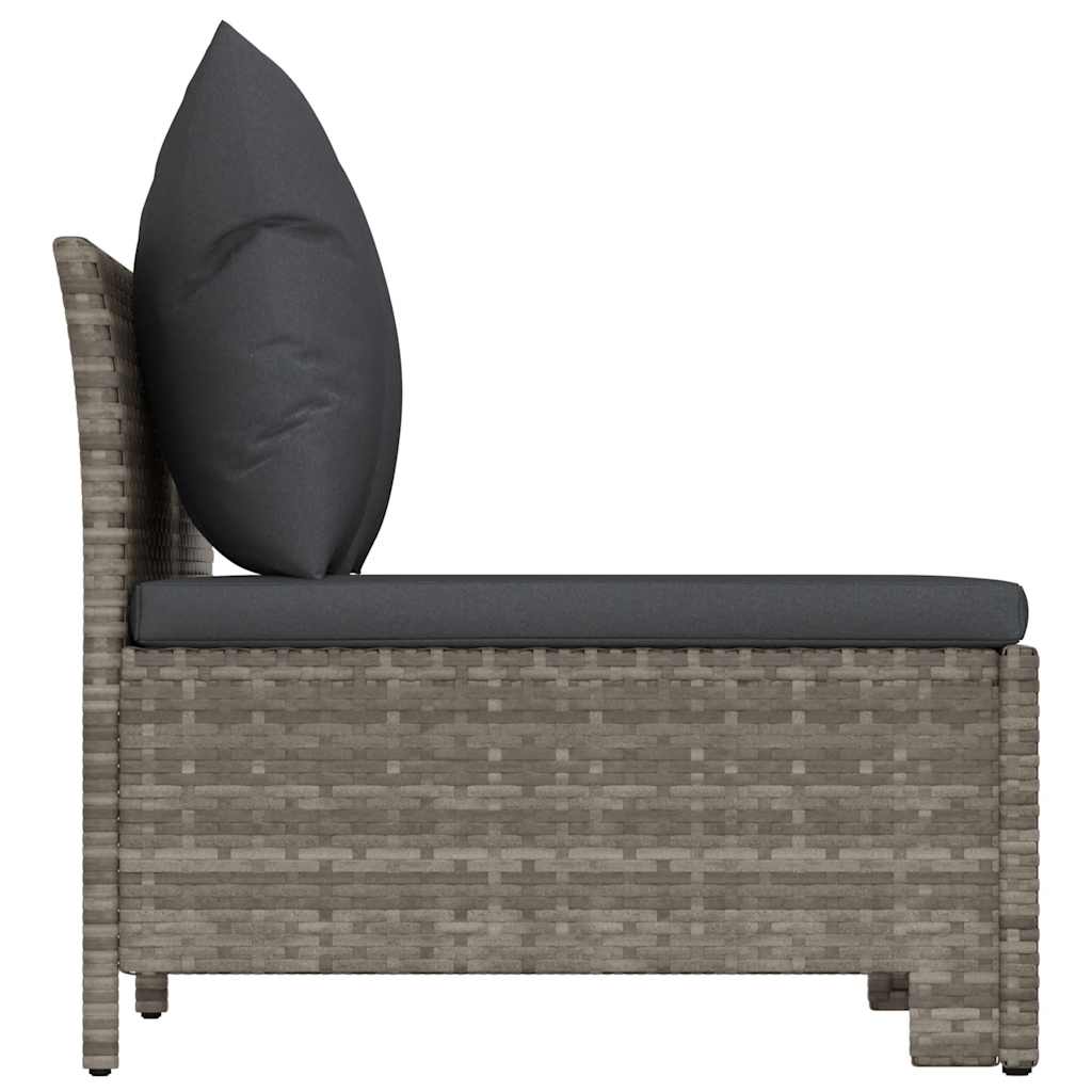 vidaXL 2-osobowa sofa ogrodowa z poduszkami, szara, polirattan