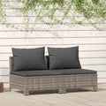 vidaXL 2-osobowa sofa ogrodowa z poduszkami, szara, polirattan