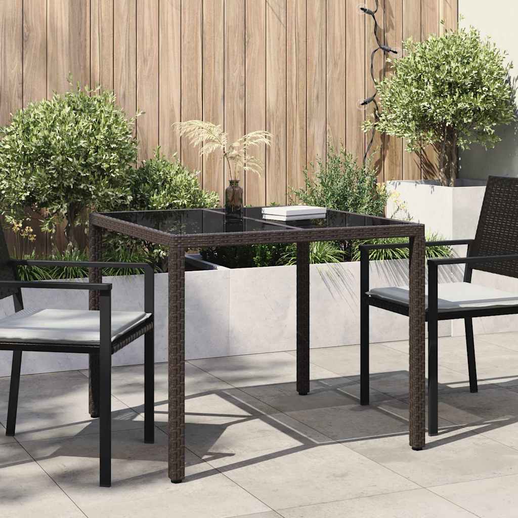 vidaXL Stół Ogrodowy Brązowy 90 x 90 x 75 cm polirattan
