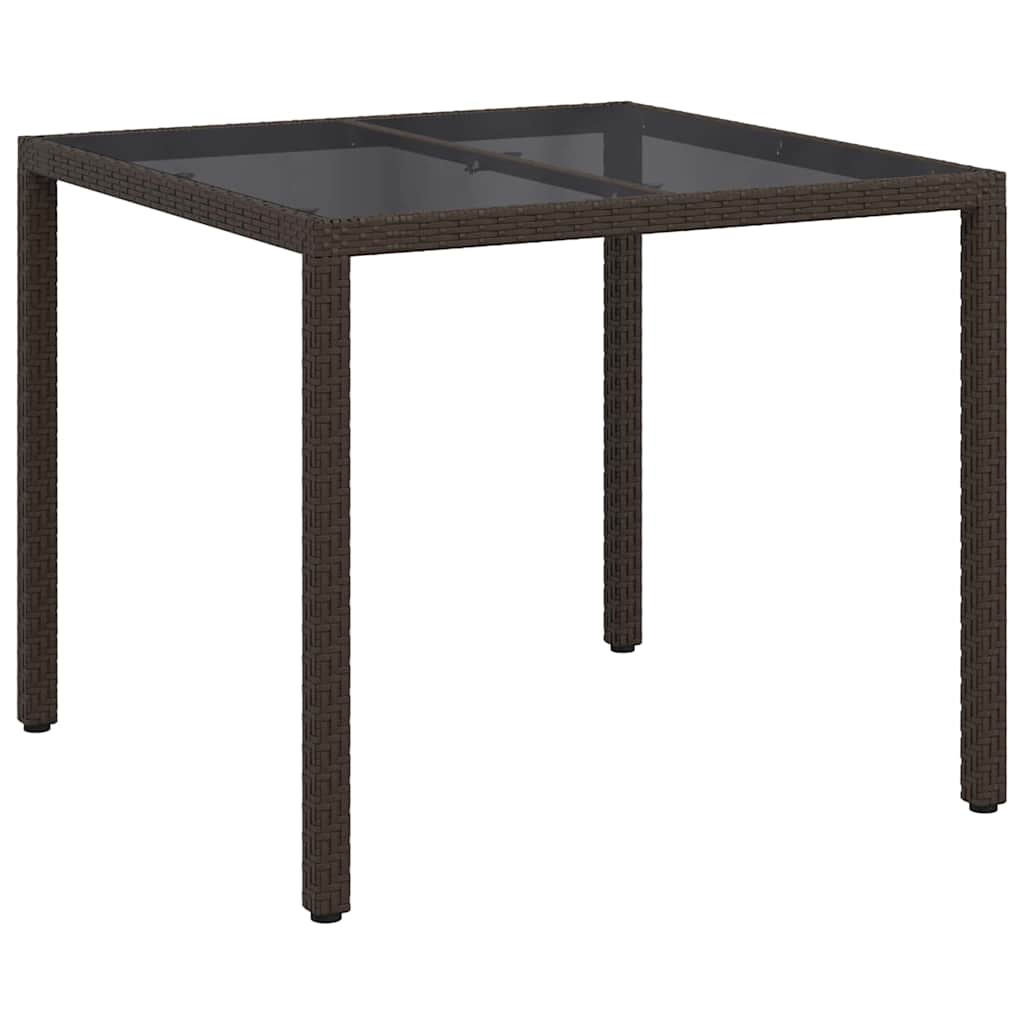 vidaXL Stół Ogrodowy Brązowy 90 x 90 x 75 cm polirattan