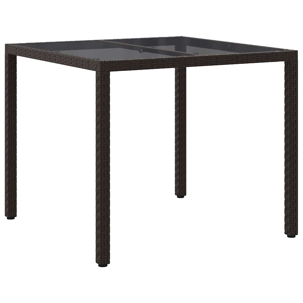 vidaXL Stół Ogrodowy Brązowy 90 x 90 x 75 cm polirattan