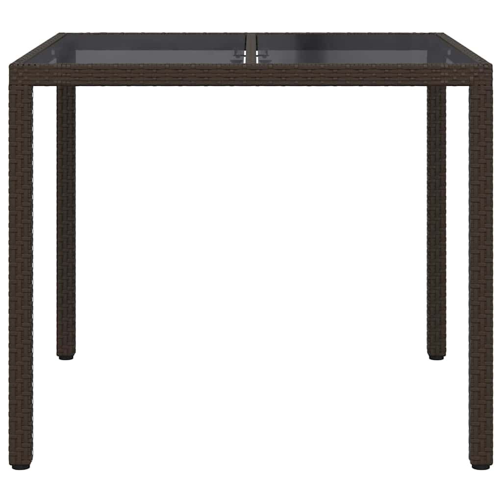 vidaXL Stół Ogrodowy Brązowy 90 x 90 x 75 cm polirattan