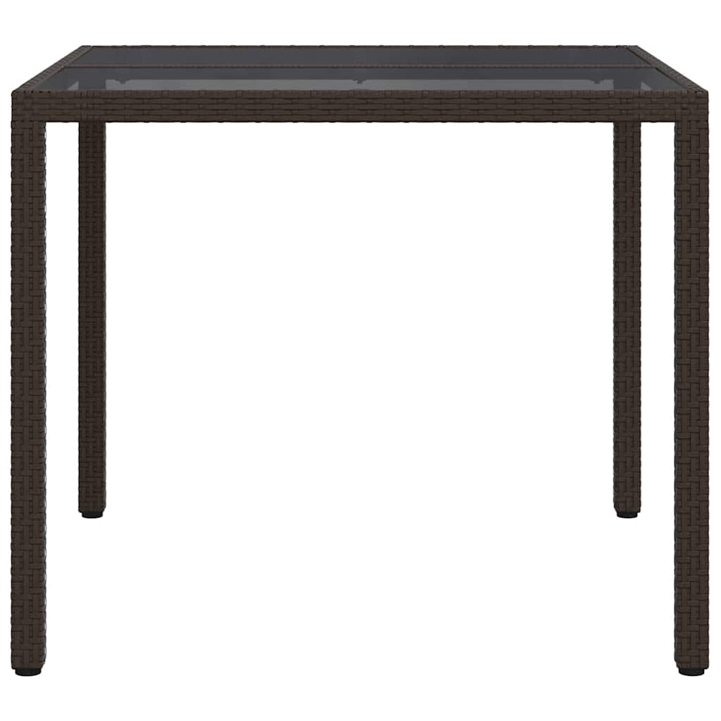 vidaXL Stół Ogrodowy Brązowy 90 x 90 x 75 cm polirattan