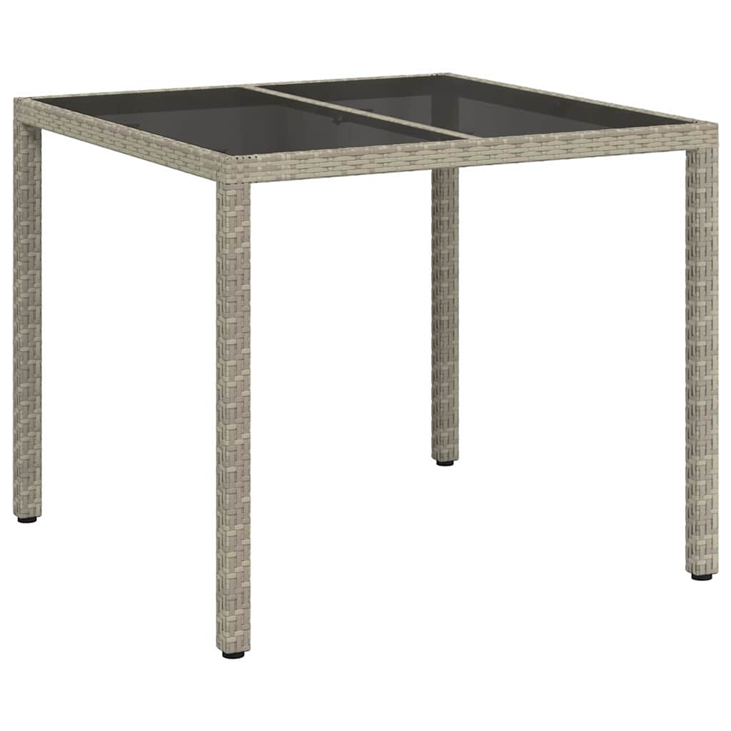 vidaXL Stół Ogrodowy Szary 90 x 90 x 75 cm polirattan