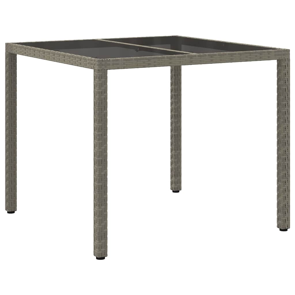 vidaXL Stół Ogrodowy Szary 90 x 90 x 75 cm polirattan