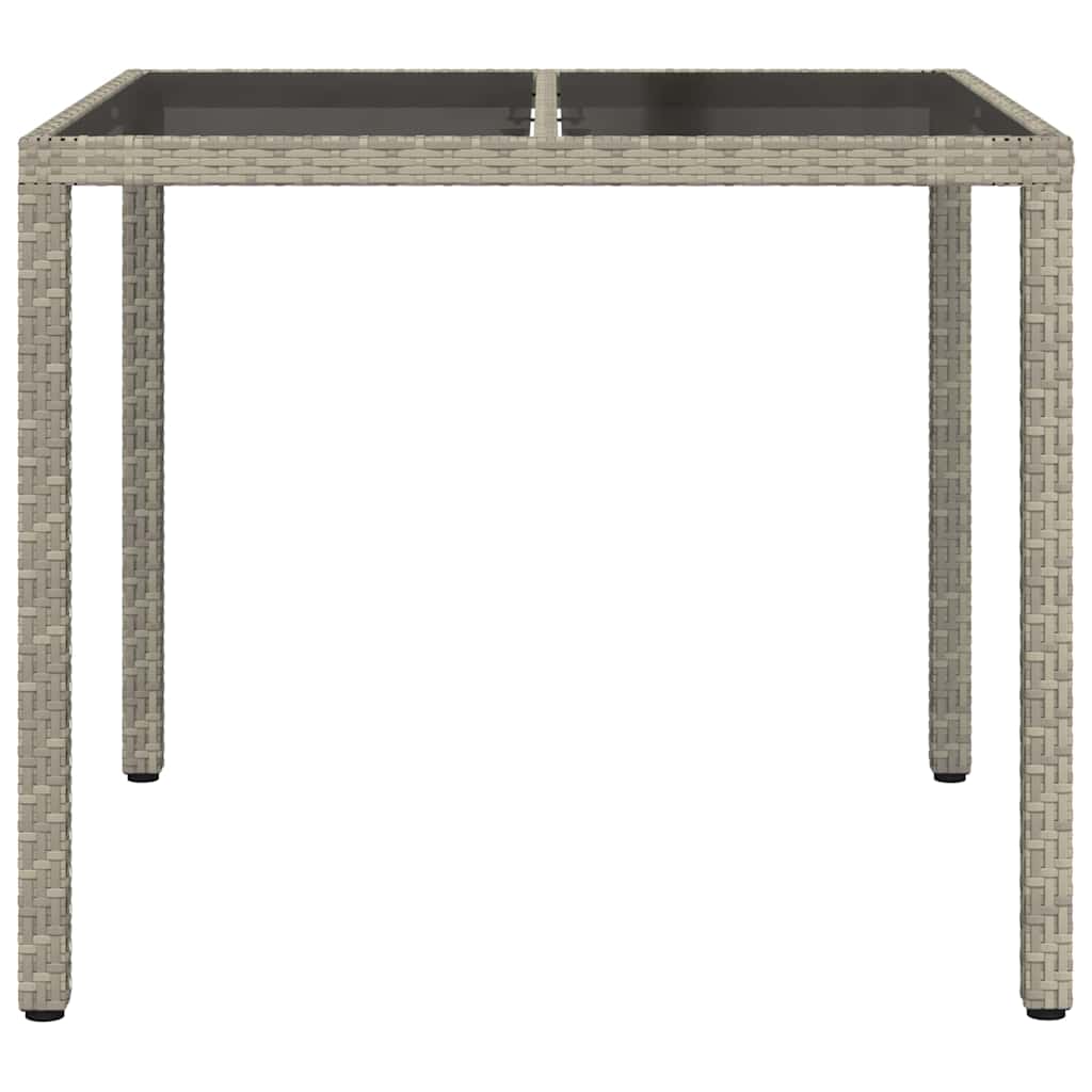 vidaXL Stół Ogrodowy Szary 90 x 90 x 75 cm polirattan