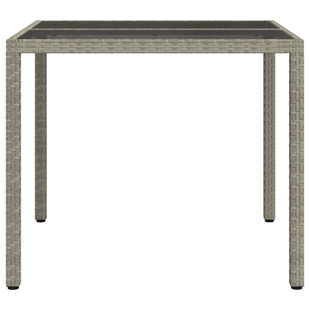 vidaXL Stół Ogrodowy Szary 90 x 90 x 75 cm polirattan