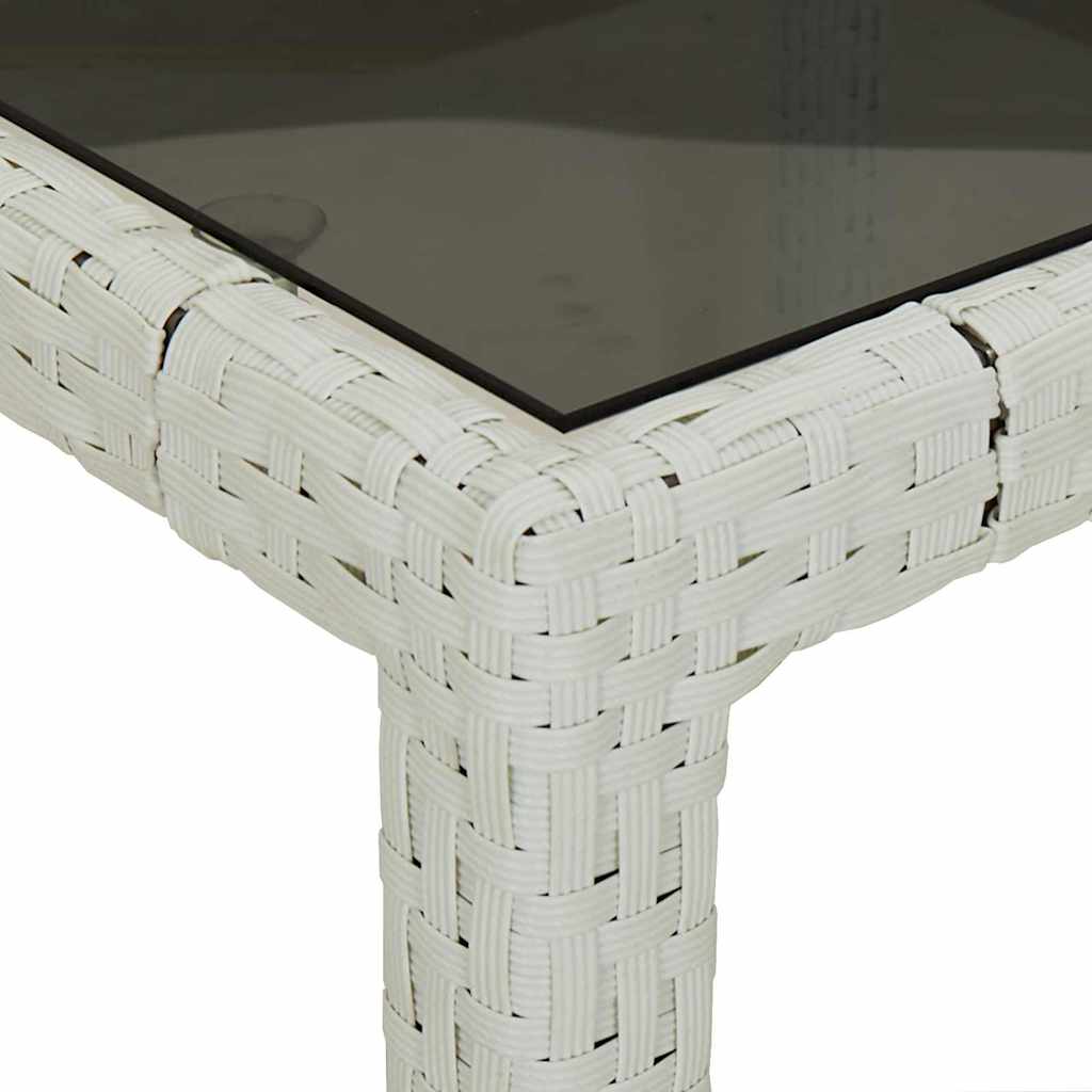 vidaXL Stół Ogrodowy Biały 90 x 90 x 75 cm polirattan