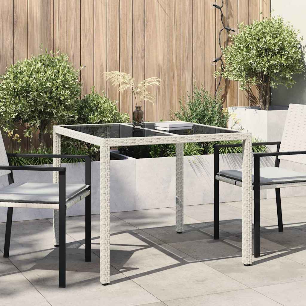 vidaXL Stół Ogrodowy Biały 90 x 90 x 75 cm polirattan
