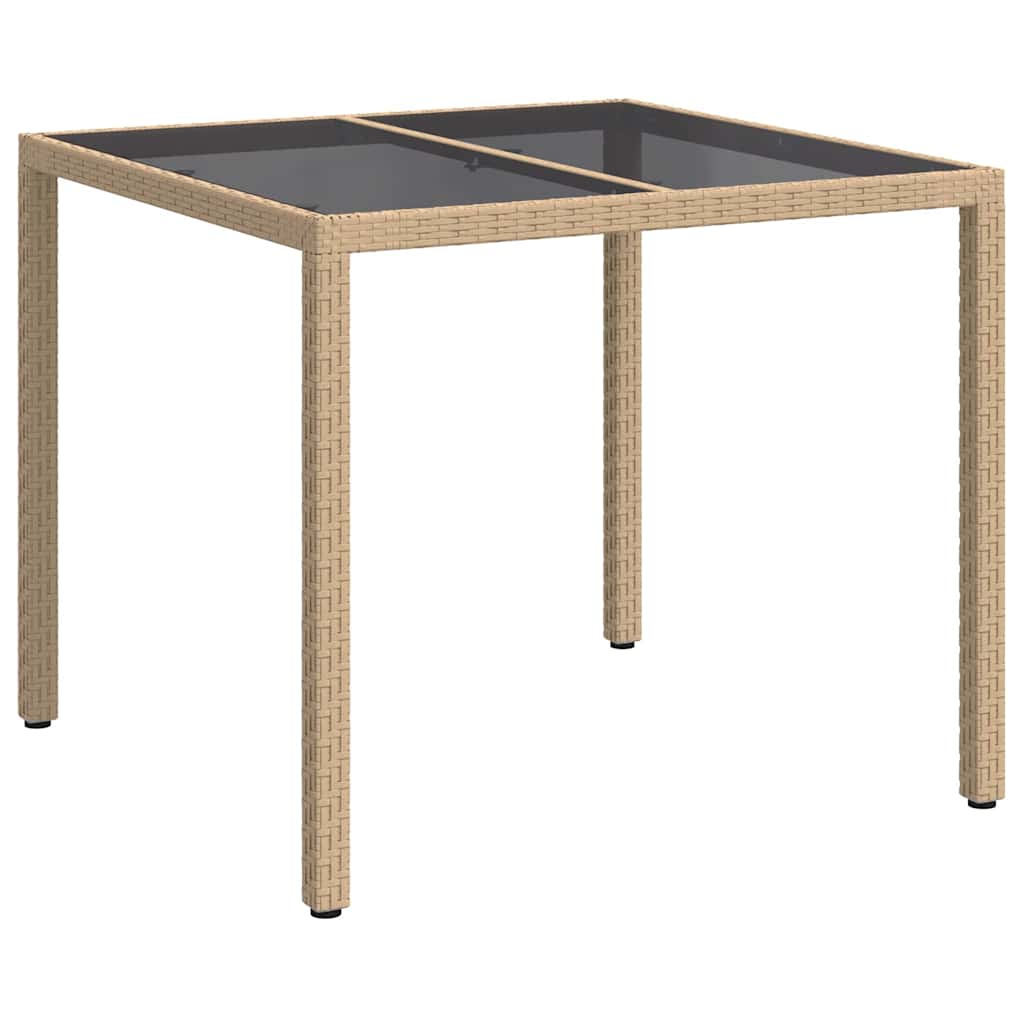 vidaXL Stół Ogrodowy Beżowy 90 x 90 x 75 cm polirattan