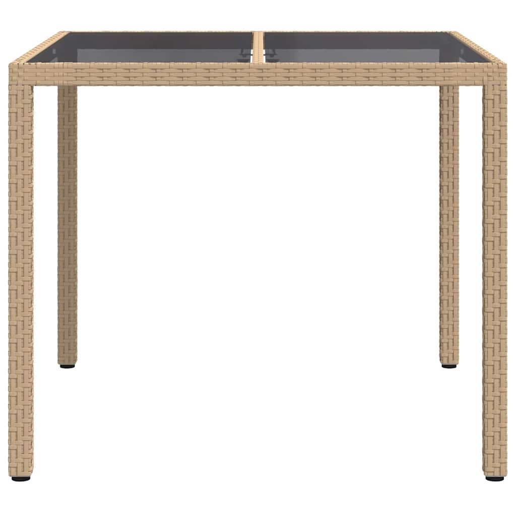 vidaXL Stół Ogrodowy Beżowy 90 x 90 x 75 cm polirattan