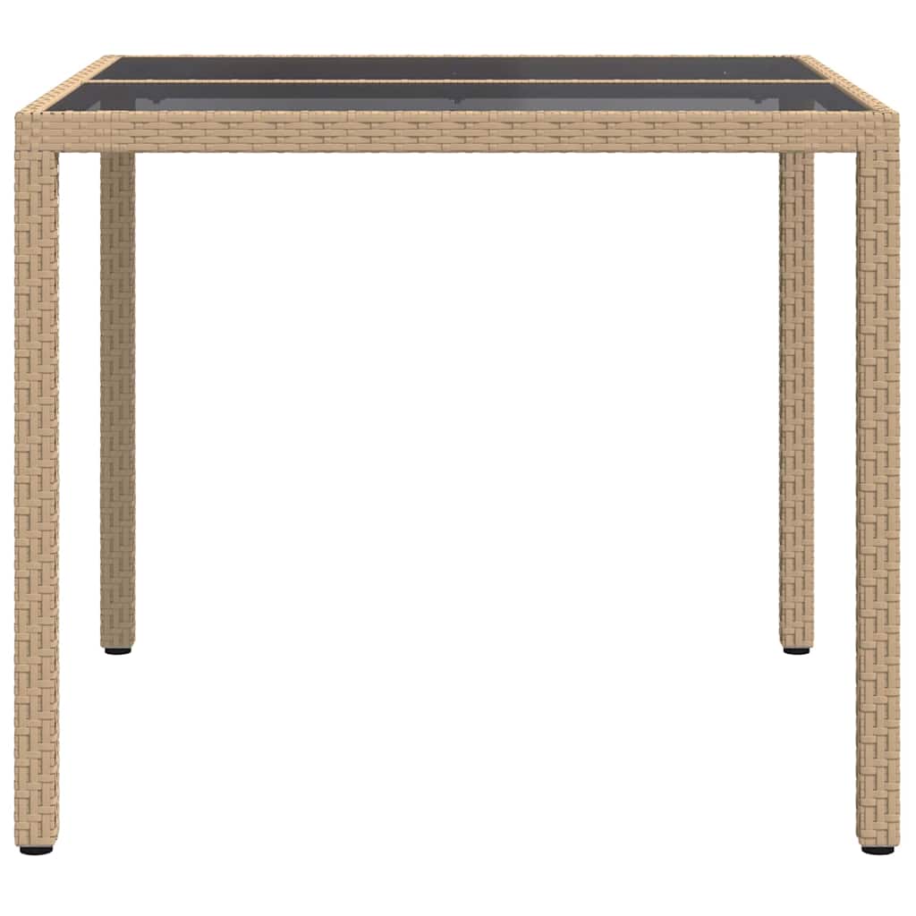 vidaXL Stół Ogrodowy Beżowy 90 x 90 x 75 cm polirattan