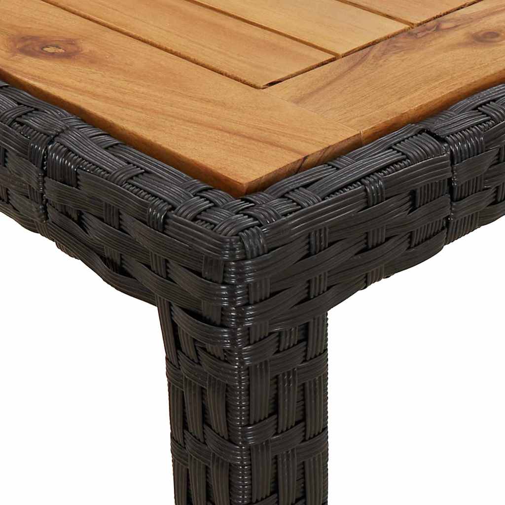 vidaXL Stół Ogrodowy Czarny 90 x 90 x 75 cm polirattan