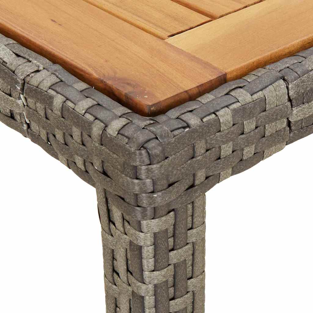 vidaXL Stół Ogrodowy Szary 90 x 90 x 75 cm polirattan
