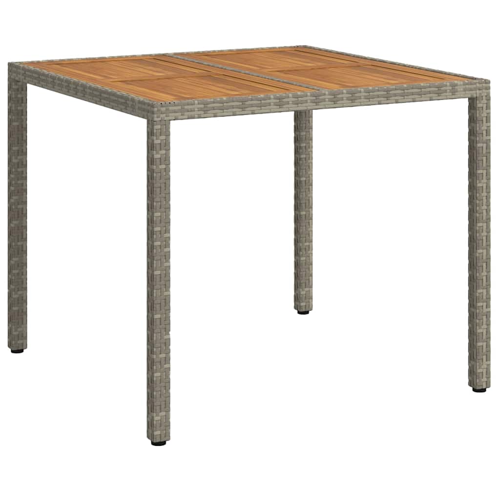 vidaXL Stół Ogrodowy Szary 90 x 90 x 75 cm polirattan