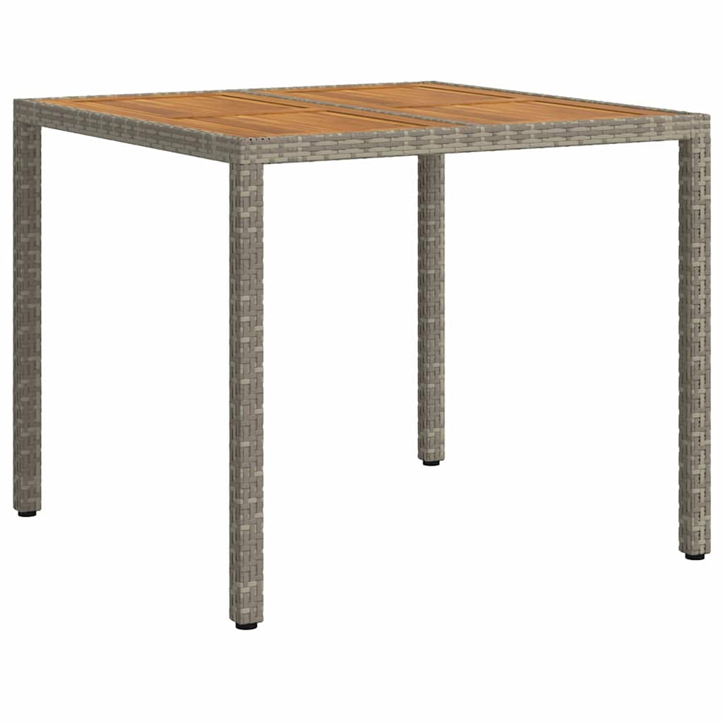 vidaXL Stół Ogrodowy Szary 90 x 90 x 75 cm polirattan