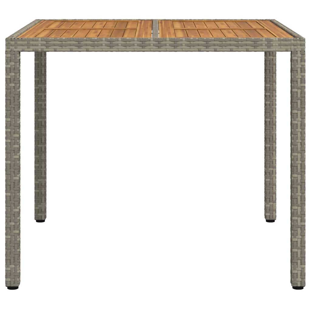 vidaXL Stół Ogrodowy Szary 90 x 90 x 75 cm polirattan