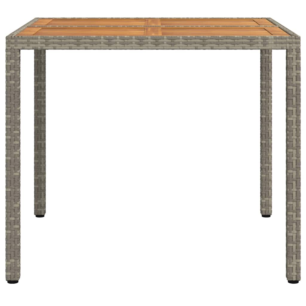 vidaXL Stół Ogrodowy Szary 90 x 90 x 75 cm polirattan
