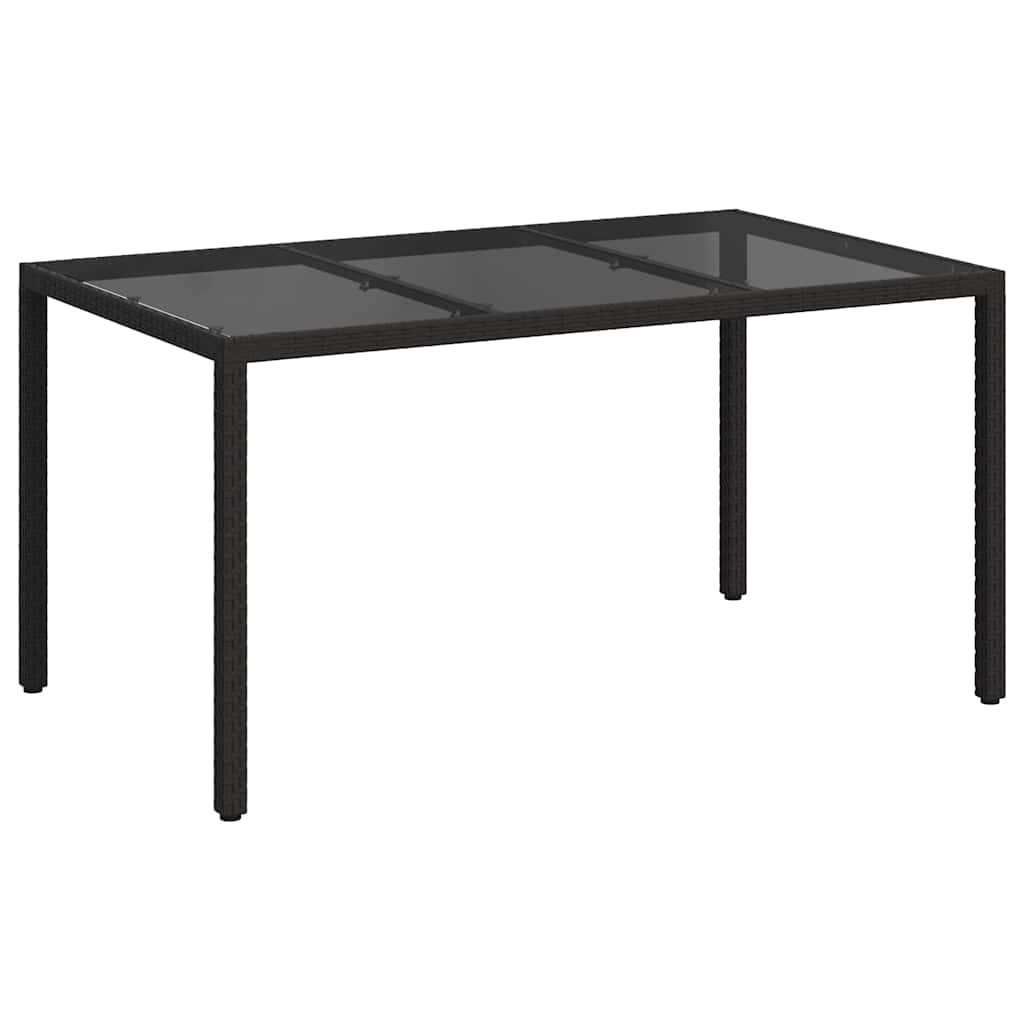 vidaXL Stół Ogrodowy Czarny 150 x 90 x 75 cm polirattan