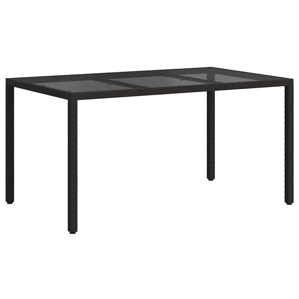 vidaXL Stół Ogrodowy Czarny 150 x 90 x 75 cm polirattan