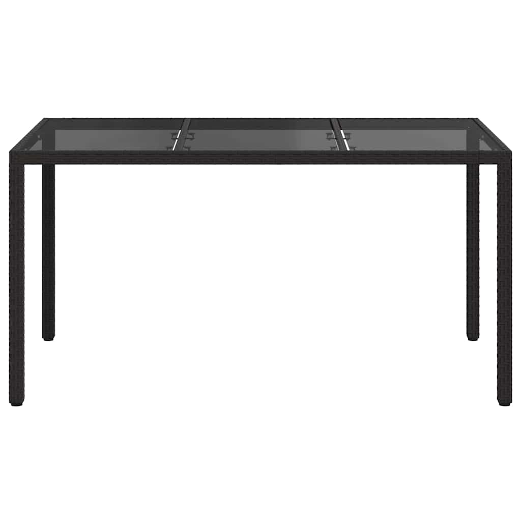 vidaXL Stół Ogrodowy Czarny 150 x 90 x 75 cm polirattan