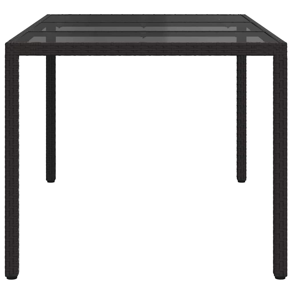 vidaXL Stół Ogrodowy Czarny 150 x 90 x 75 cm polirattan