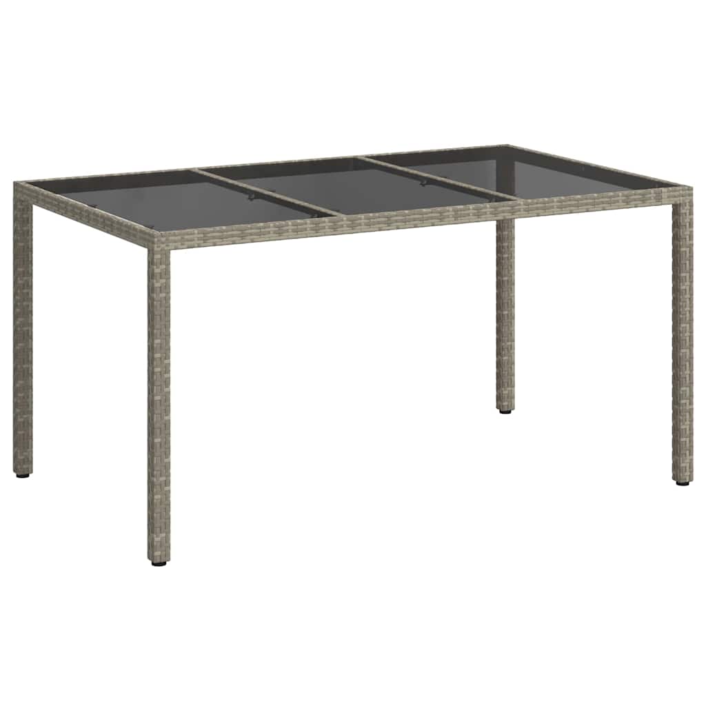 vidaXL Stół Ogrodowy Szary 150 x 90 x 75 cm polirattan